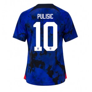 Forenede Stater Christian Pulisic #10 Udebanetrøje Dame VM 2022 Kort ærmer